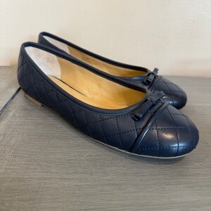 Talbots‎ Penelope Ballet Flats Navy Quilted New